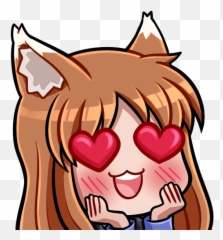Heart Eyes Holo Spiceandwolf - Heart Eyes Twitch Emote Emoji,Heart Eyes Emoji Png