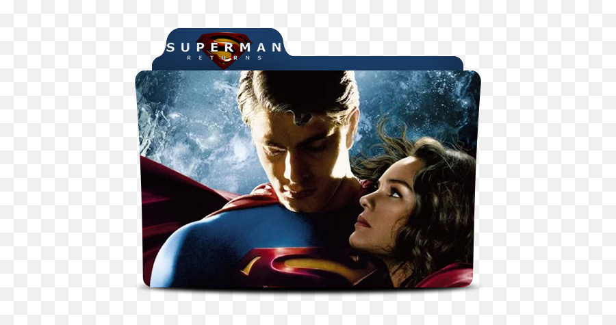 Superman Returns Movie Folder Icon - Designbust Superman Returns Folder Icon Emoji,Batman V Supwrman Emoji