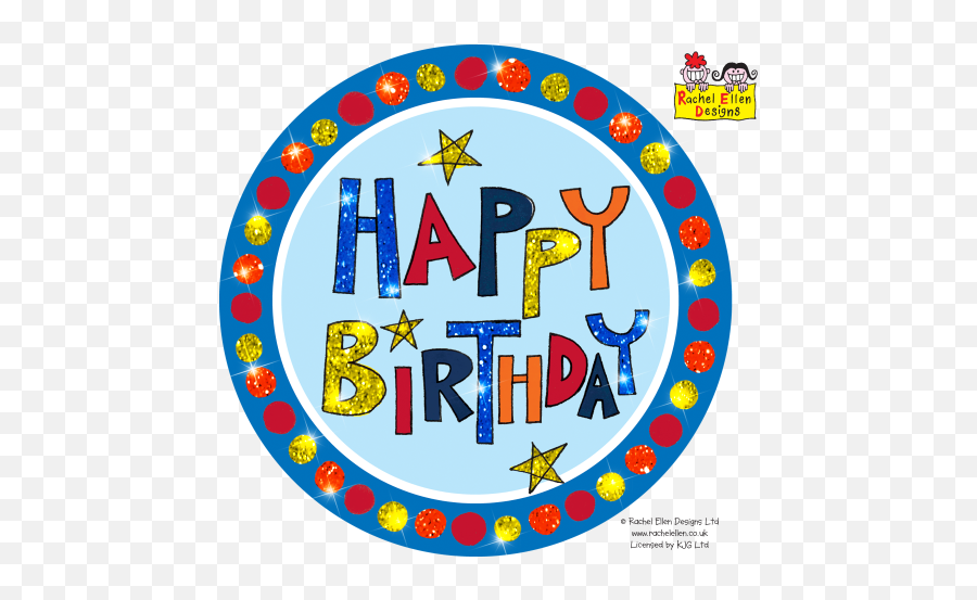 Rachel Ellen - Happy Birthday Multicoloured Badge Party Emoji,Ellen's Holiday Emoji Nov. 25