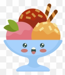 Vector Transparente Png Y Svg De Helado Kawaii Colorido Emoji,Emoticon De Helado De Chocolate
