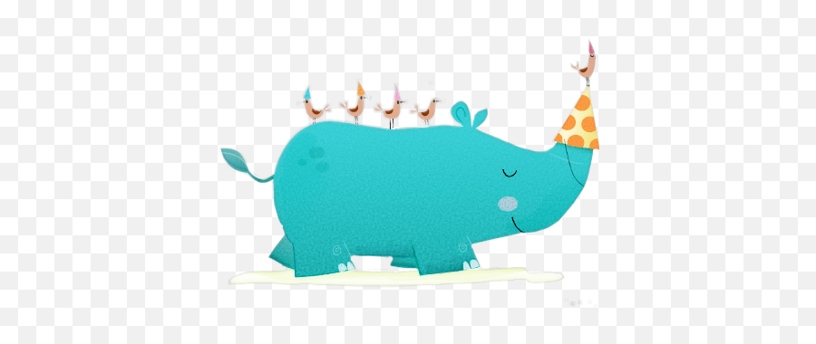 Rhino Parade Sticker By Kimtaehyung - Animal Figure Emoji,Parade Emoji