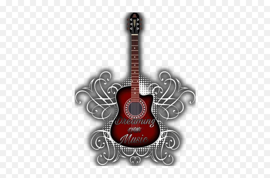 Telegram Sticker From Dreaming With Music Pack Emoji,Acoustic Guitar Emoji