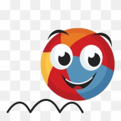 Happy Beach Ball Svg Scrapbook Cut File - Happy Bouncy Ball Clipart Emoji,Emoticon Scrapbook