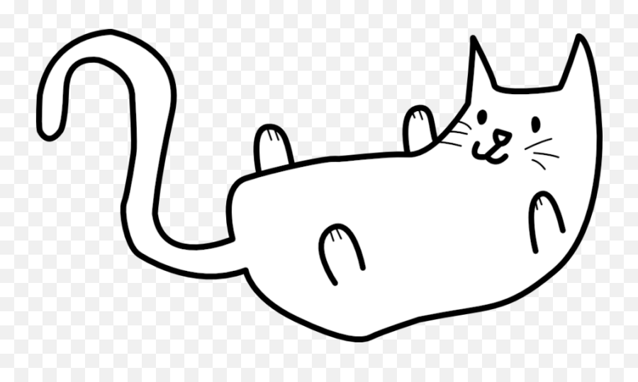 Simple Cat Drawing - Cat Line Drawing Transparent Emoji,Ways To Draw Chibi Emotions