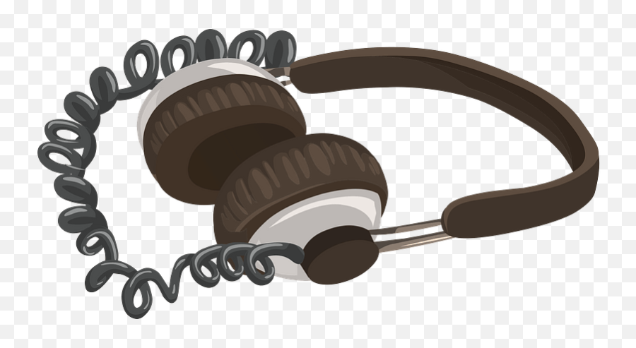 Over The Head Headphones With Curly Cord Clipart Free - Headphones Emoji,Headset Emoji