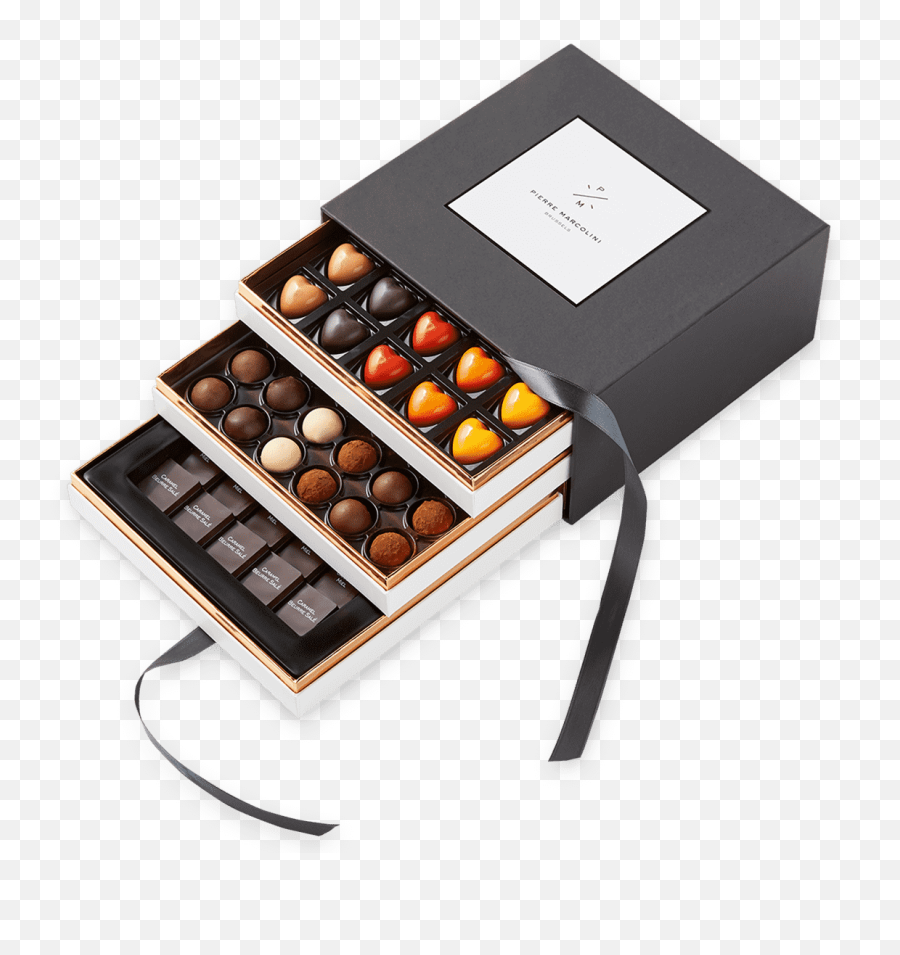 Coffret Cadeau Trois Tiroirs - Pierre Marcolini Chocolate Emoji,'avec Une Grande Emotion