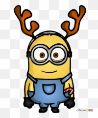 How To Draw Minion Christmas Cartoons - Minion Christmas Drawing Emoji,Minions Emotion Png