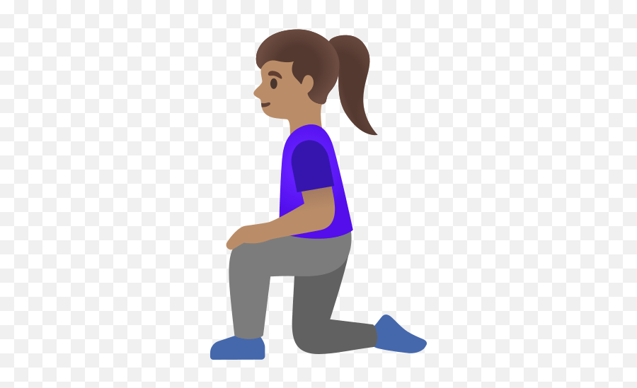 Mujer De Rodillas En Tono De Piel Medio - Kneel Emoji,Emojis De Caballos