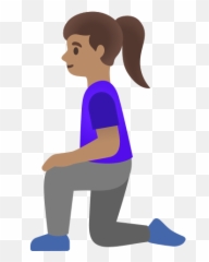 Mujer De Rodillas En Tono De Piel Medio - Kneel Emoji,Emojis De Caballos