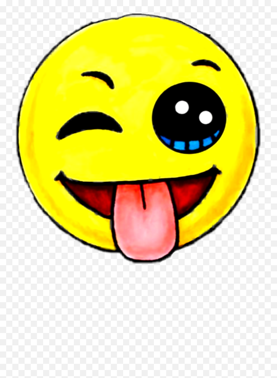 Emoji Crazy Yellow Facebook Sticker - Happy,Cutest Emoji