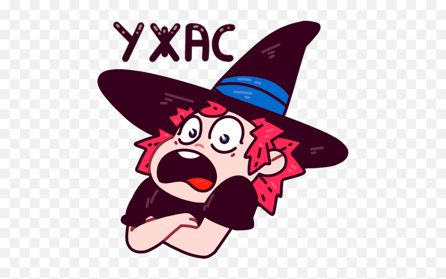 Vk Sticker 21 From Collection Ginger Witch Download For Free Emoji,Witch's Hat Emoji