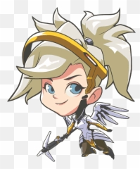 Mercy Healer Mercyow Sticker By Ari Nicki Eilish - Overwatch Mercy Cute Spray Emoji,Emoji Healer Transparent