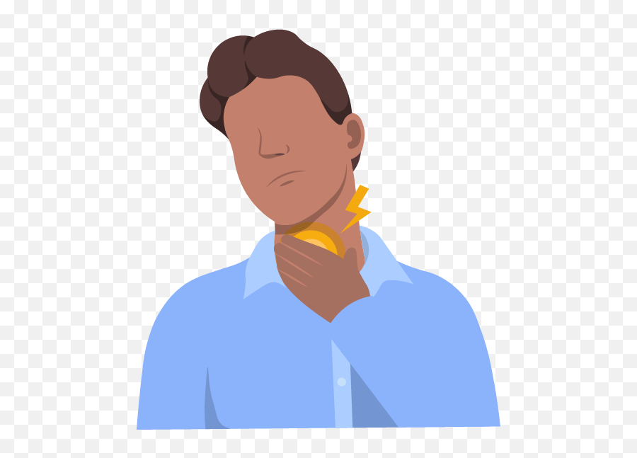 Pain In The Front Of The Neck Symptom Causes U0026 Questions Buoy - Intermittent Pain Front Neck Pain Emoji,Emoji Of A Man Looking At His Cell Phone