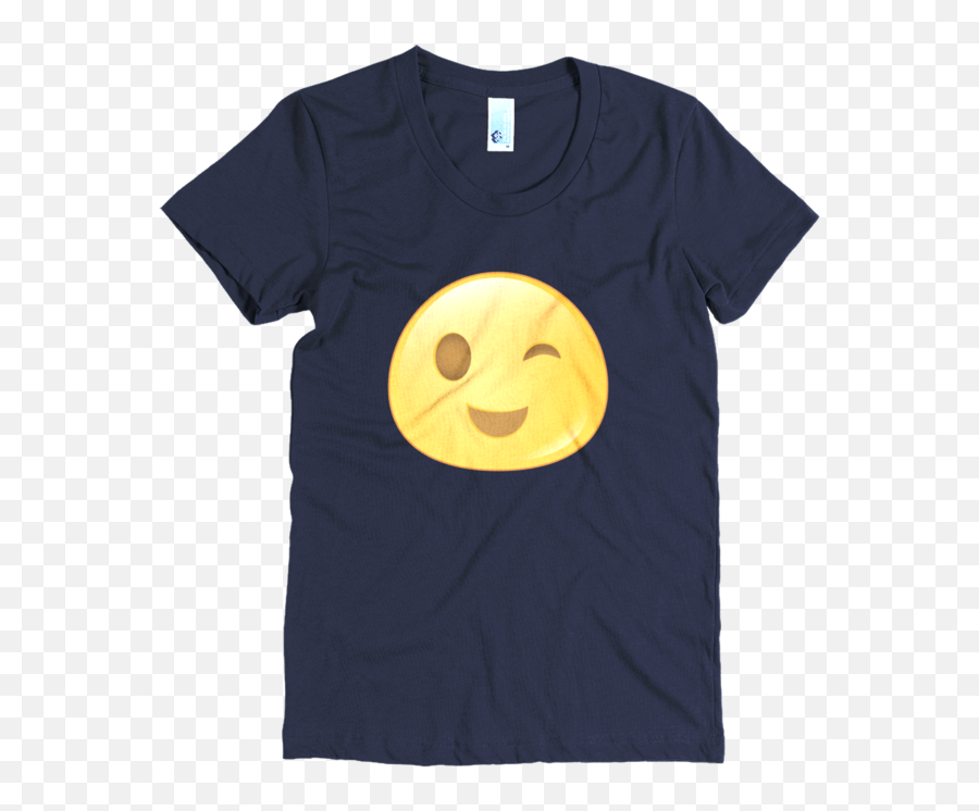 Download Expressive Wink Emoji Womenu0027s Short Sleeve Poly - Happy,Fruit Emoji