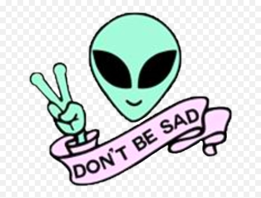 Alien Sad Happy Rad Pink Green Cute Kawaii Space Clipart Emoji,Sad Kawaii Emojis