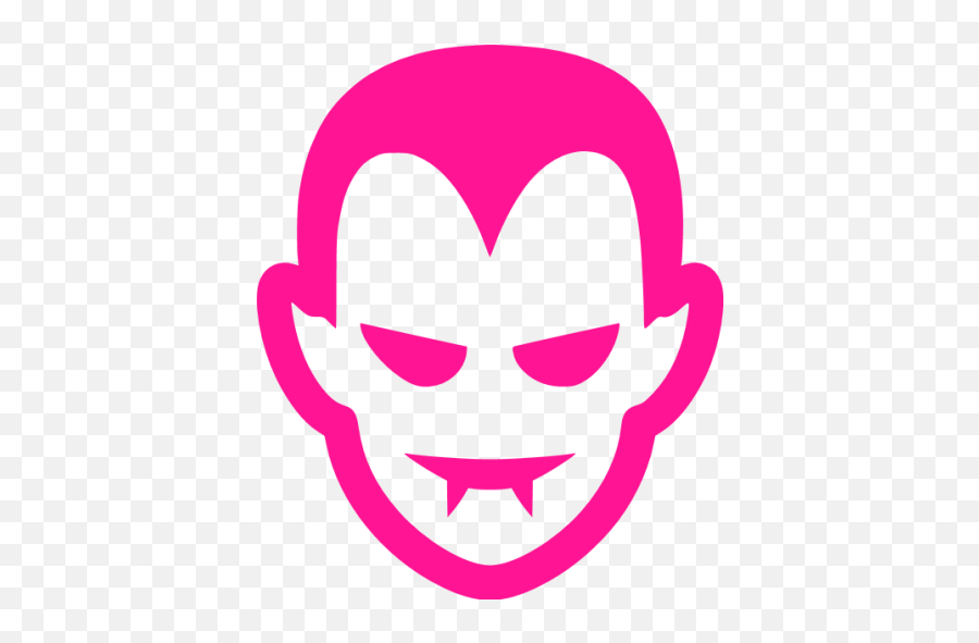 Deep Pink Vampire Icon - Free Deep Pink Halloween Icons Emoji,Smiling Vampire Emoticon