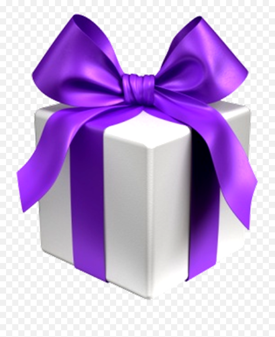 Purple Present Png - Purple Gift Box Png Clipart Full Size Emoji,Present Emojis