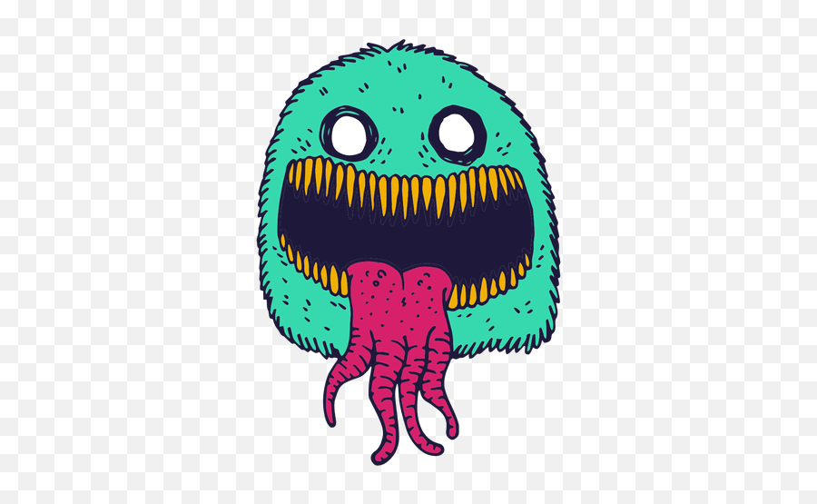 Ilustração De Cara De Monstro Boca Grande - Baixar Pngsvg Monster Face Transparent Emoji,Emoticons De Monstros