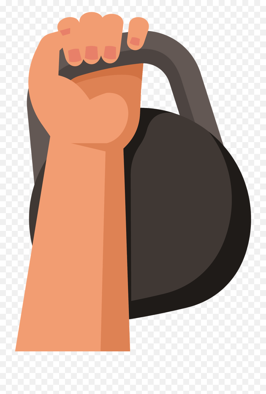 Hand Raises Kettlebell Clipart Free Download Transparent - Kettlebell Clipart Emoji,Weight In Hand Emoji