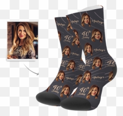 Custom Face Socks - 40th Birthday Face Socks Emoji,40th Birthday Emoticons