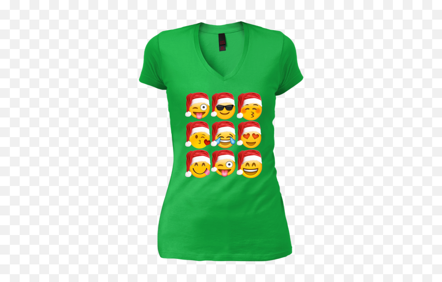 Fortuitous Emoji Christmas T Shirt Heart Eyes Kiss Laughing,Green Laughing Emoji