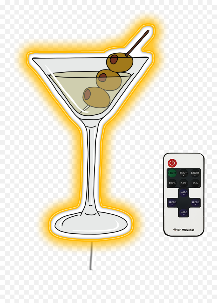 Dirty Martini Illustration Bar Neon Sign Made With Led Emoji,Soju Emoji Apple