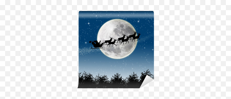 Wall Mural Santa Reindeer Sleigh - Pixersus Emoji,Emoji Reindeer