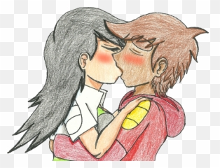 Kiss Cartoon Image Black And White - Clip Art Library Cartoon People Kissing Emoji,Kissing Animated Emoticon