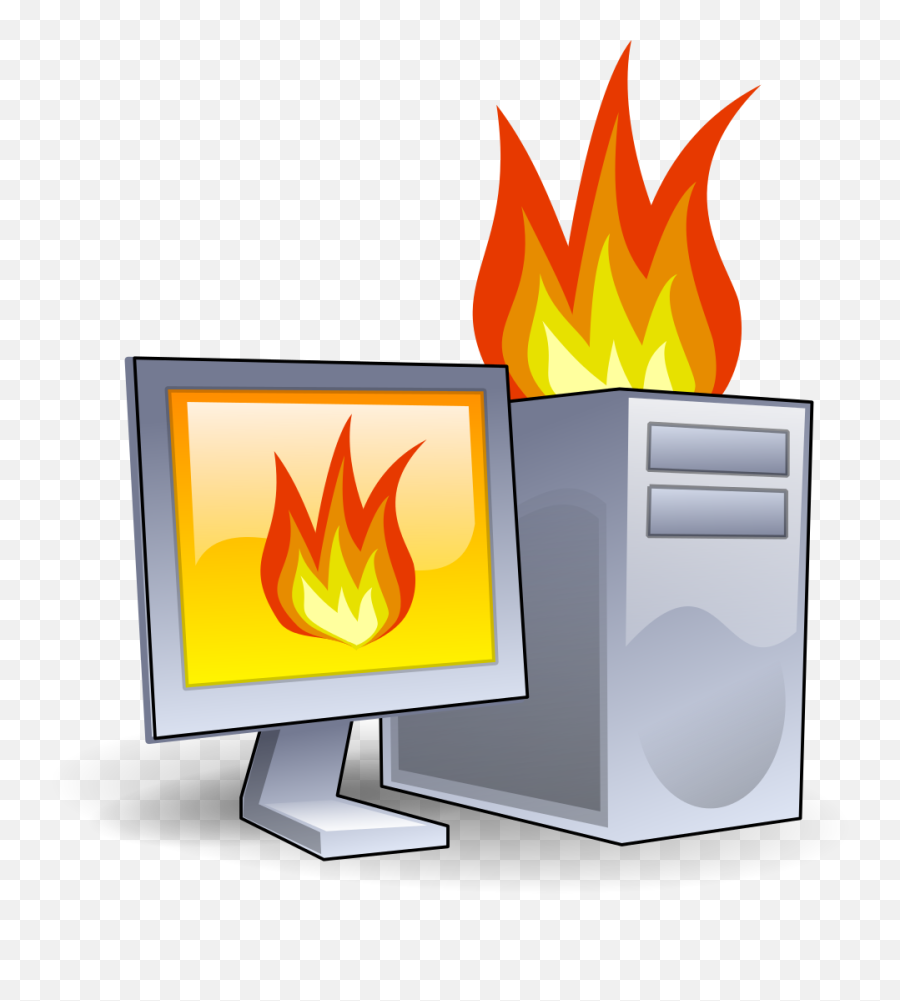 Library Of Computer - Natural Disaster On Computer Emoji,Emoji Tree And Fire