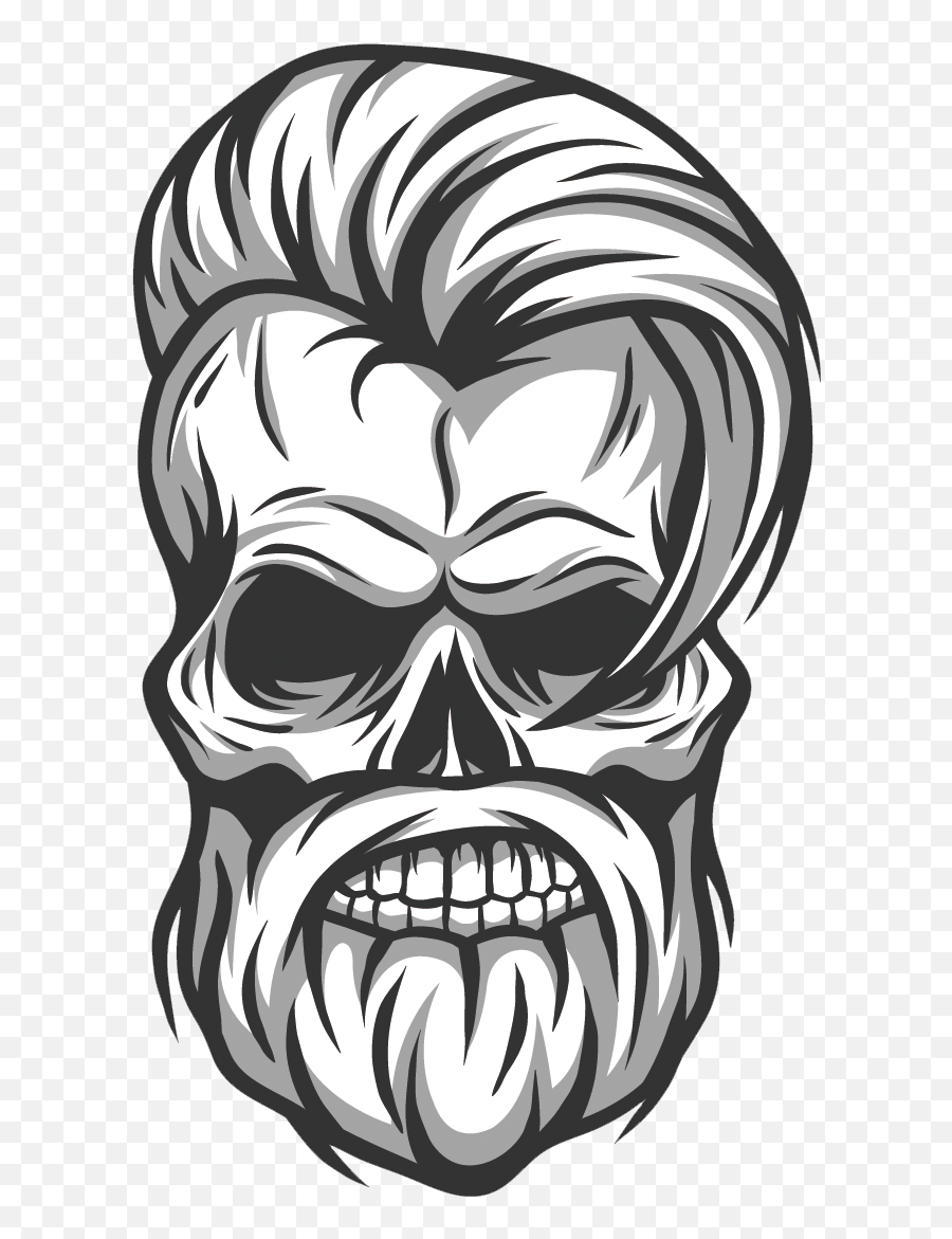 Download Skull Photography Illustration Hair Vector Hipster - Skull Vector Beard Png Emoji,A Boat A Black Flag And Skull And Crossbones Emojis