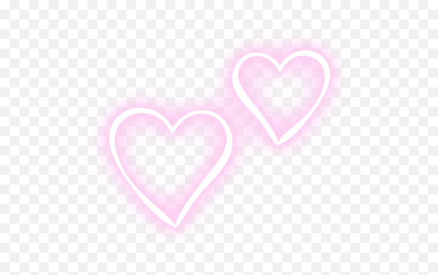 Two Hearts Pink Neon Tumblr Sticker By - Glowing Neon Heart Png Emoji,Two Heart Emoji