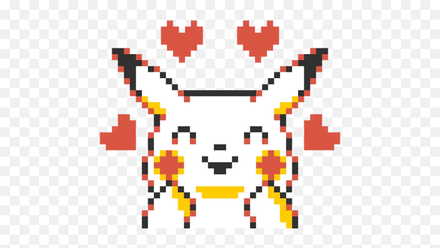 Pikachu Pokemon Pixel Heart Love - Piskel Pikachu Emoji,Red Heart Emojis Different In Sierra