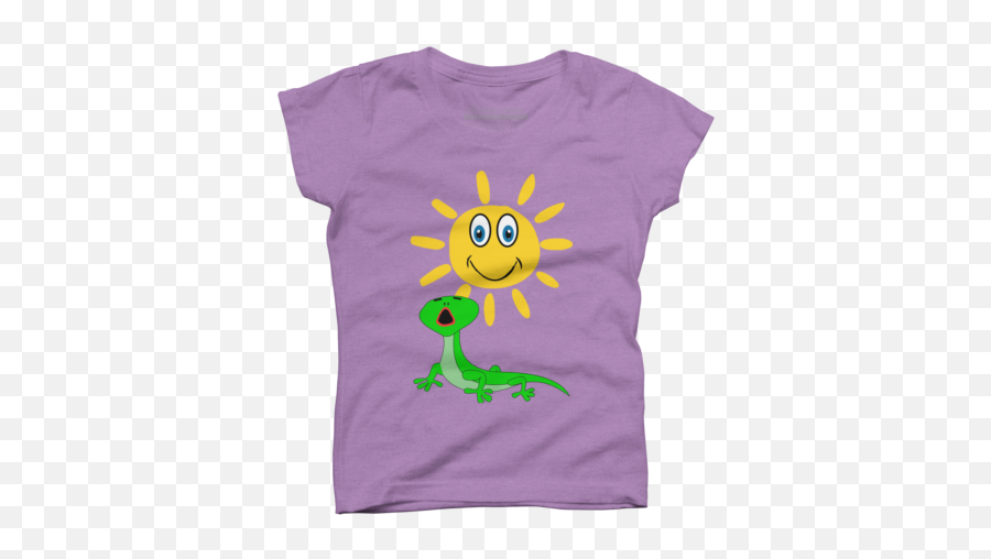 New Purple Lizard Girls T - Short Sleeve Emoji,Lizard Japanese Emoticon