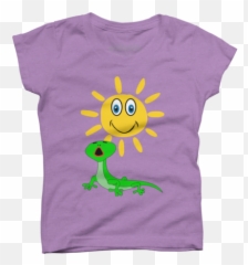 New Purple Lizard Girls T - Short Sleeve Emoji,Lizard Japanese Emoticon
