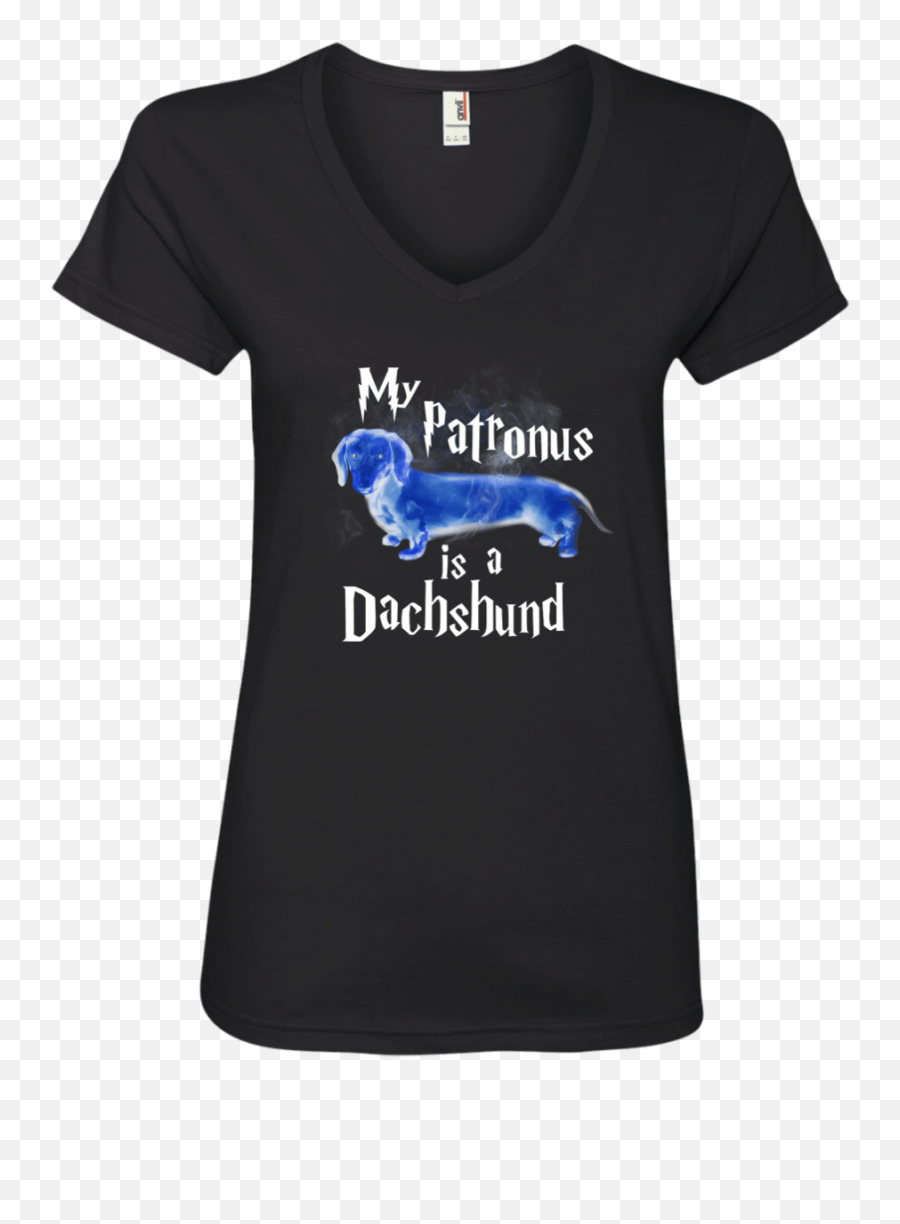 My Patronus Is A Dachshund Ladiesu0027 V - Neck Tshirt U2013 Long Dog Radiology Tshirts Emoji,Get Better Dachshund Emoticon