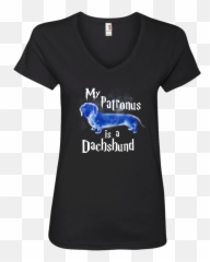 My Patronus Is A Dachshund Ladiesu0027 V - Neck Tshirt U2013 Long Dog Radiology Tshirts Emoji,Get Better Dachshund Emoticon