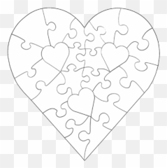 Puzzle Piece Template - Heart Puzzle Outline Png Emoji,New Emojis Puzzle Piece
