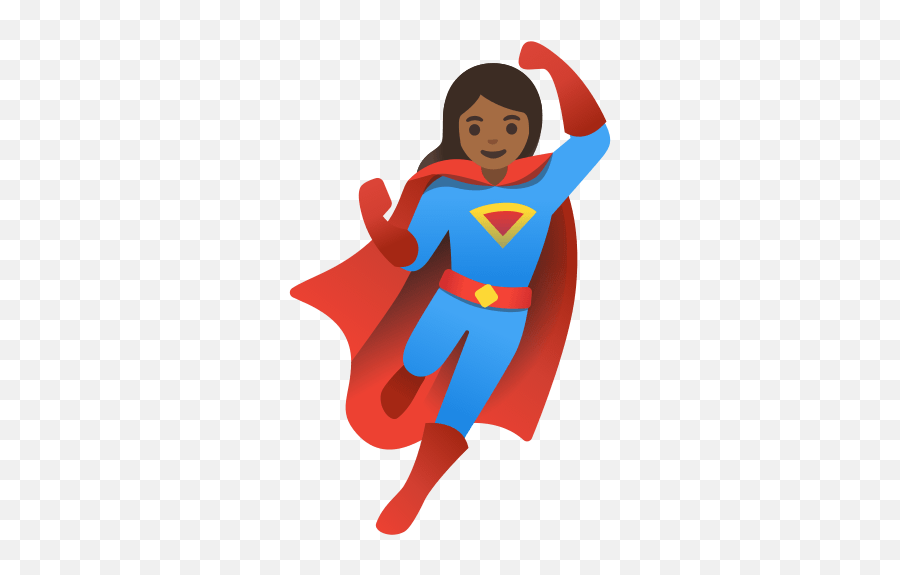 Superheroine In Dark Skin Tone Medium - Superhero Emoji,Light Brown Skin Emoticon Square