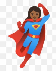 Superheroine In Dark Skin Tone Medium - Superhero Emoji,Light Brown Skin Emoticon Square