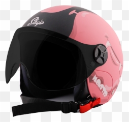 Sbh - 16 Skip Toad Mat Black With Pink Fitted With Clear Visor Motorcycle Helmet Emoji,Emoticon Visor