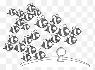 Bee Hive Clipart Drawn Bee - Draw A Swarm Of Bees Emoji,Bee Swarm Bee Emojis