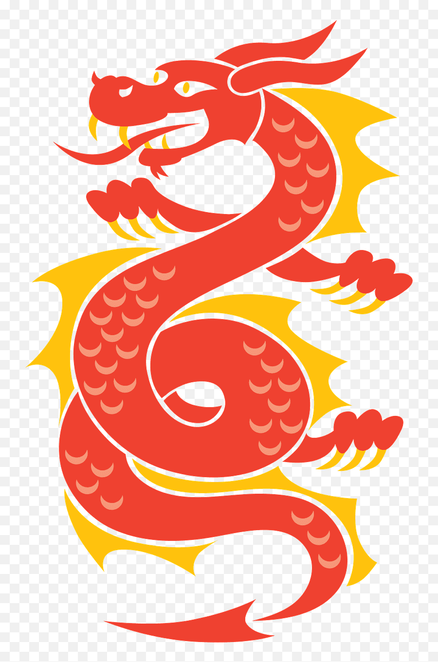 Chinese Dragon Clipart Transparent - Chinese Fire Dragon Clipart Emoji,Welsh Dragon Emoticon