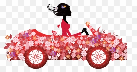 Driving Clipart Pink Car Driving Pink Car Transparent Free - Driving Girl In Car Cartoon Emoji,Robot And Car Emoji