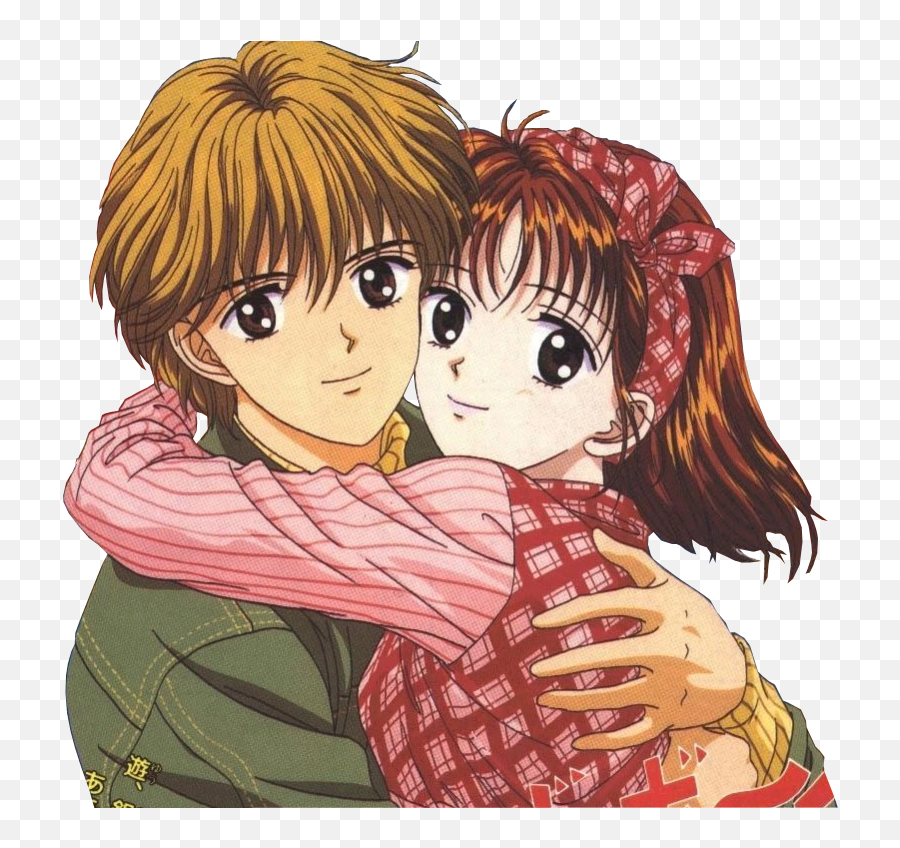 Anime Boy And Girl Hugging Png - Marmalade Boy Emoji,Blonde Boy And Brunette Girl Emojis Holding Hands