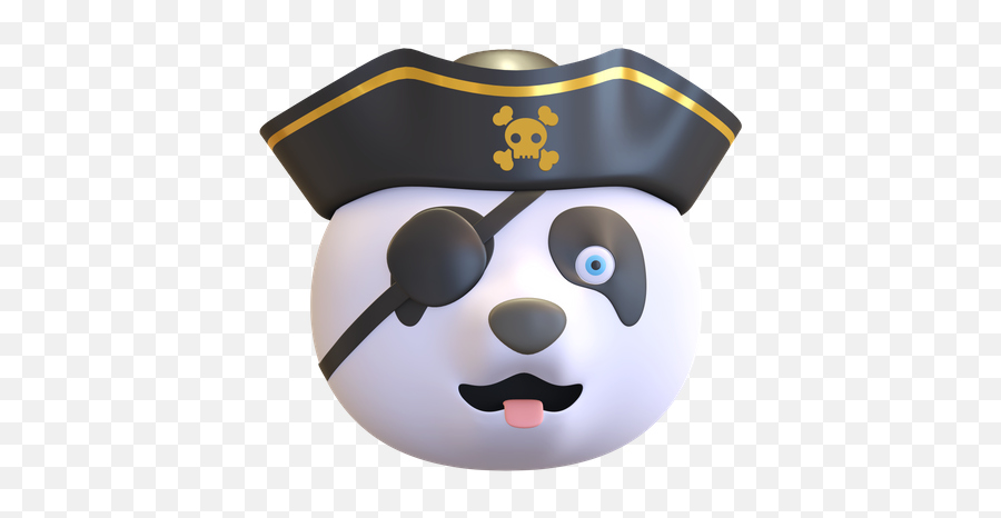 Premium Panda Wearing Pirates Hat Emoji 3d Illustration,Emoji Symbol Pirate