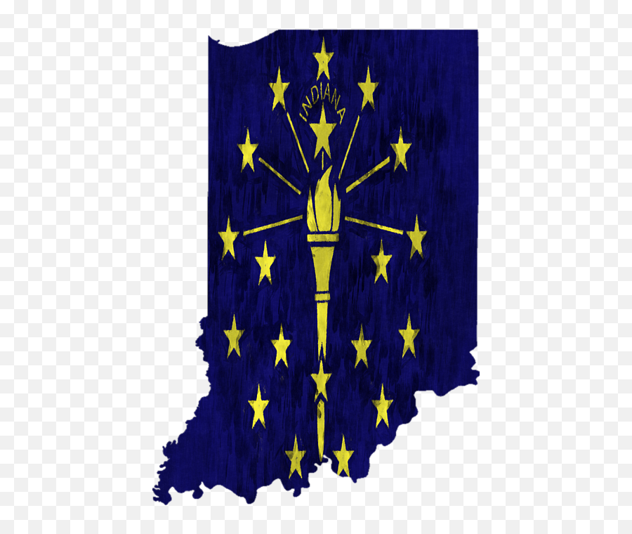 Indiana Map Art With Flag Design Kids T - Shirt By World Art Emoji,Flag Of Indiana Emoji