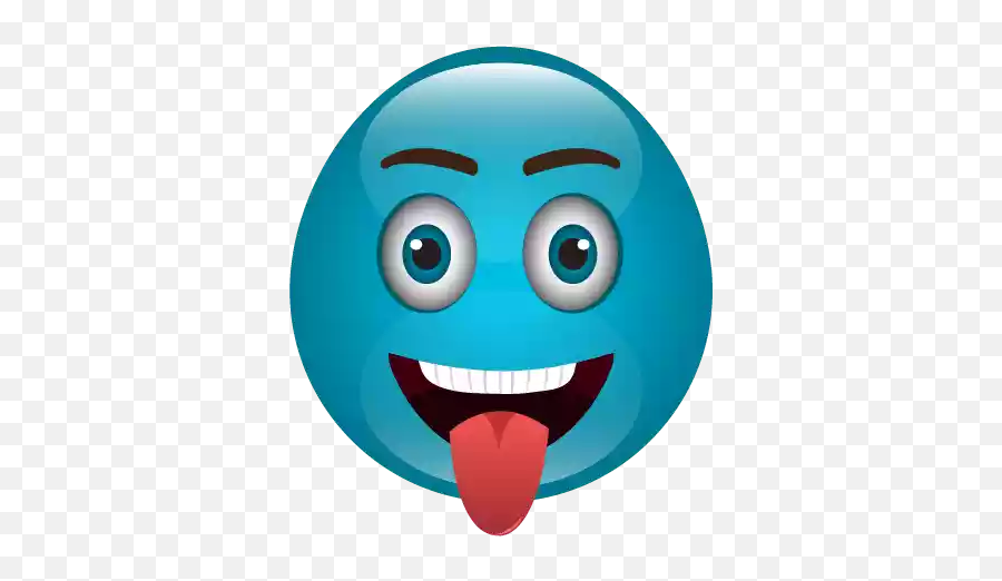Cute Blue Emoji Png Photos Png Mart - Happy,Green Tongue Emoji