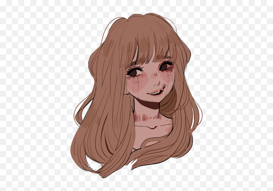 Girl Brownhair Drawing Hurt Sticker By Sbevex - Girl With Brown Hair Drawing Emoji,Girl With Brown Hair Emoji
