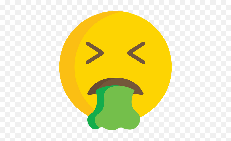 Face Vomiting Emoji Icon Of Flat Style - Happy,Puking Emoji