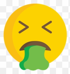 Face Vomiting Emoji Icon Of Flat Style - Happy,Puking Emoji